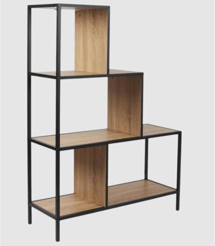 Edison boekenkast met 4 planken in verspringende opstelling