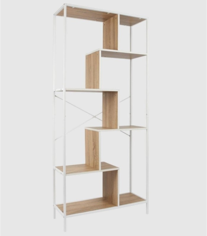 Edison 6-shelf white bookcase