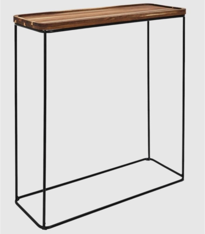 Acacia wood metal console
