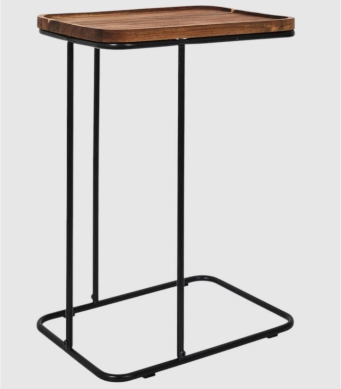 Acacia wood corner side table