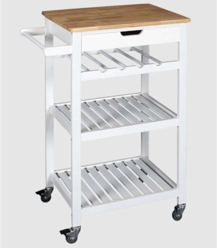 witte serveerwagen met wielen