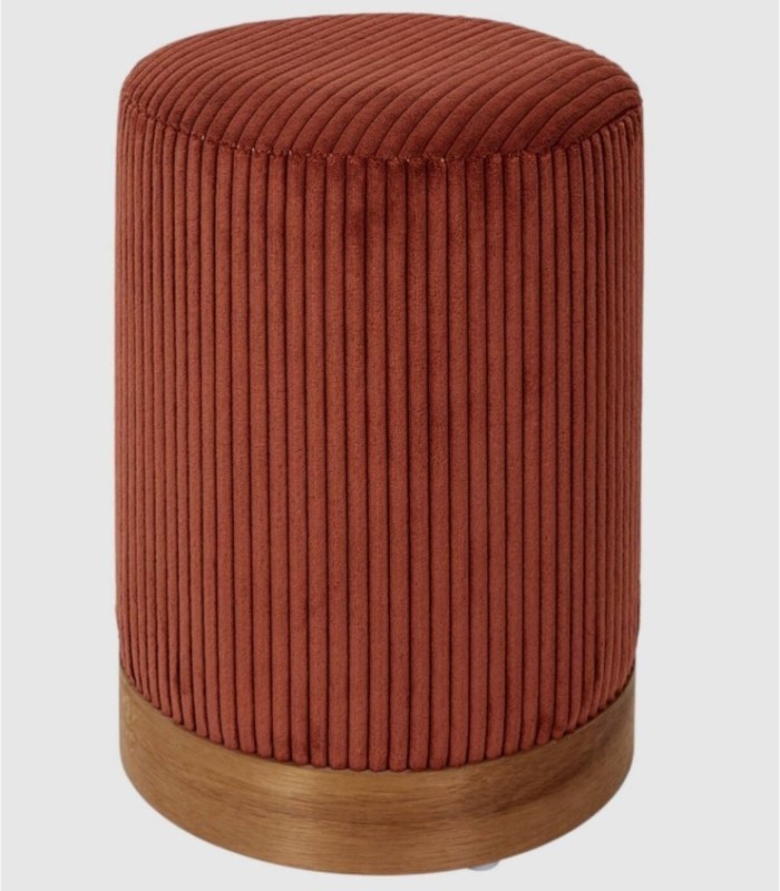Scott terracotta upholstered stool