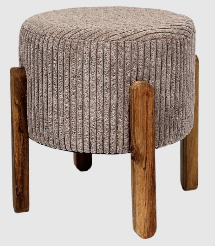 Taburete tapizado 4 patas Scott gris