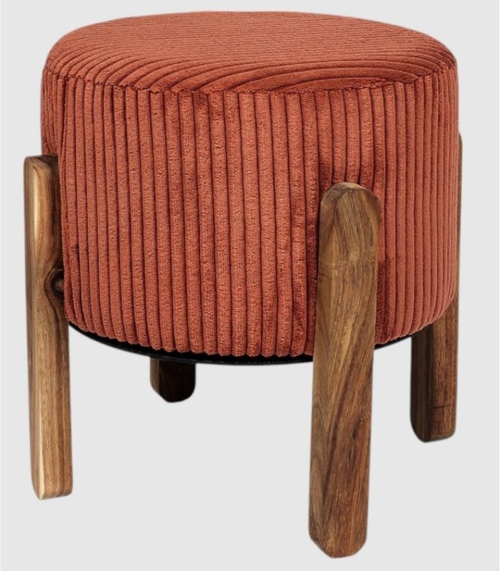 Taburete tapizado 4 patas Scott terracota