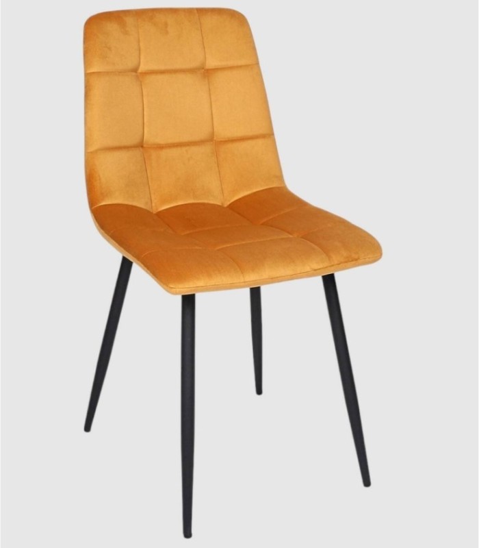 Set van 4 Mateo stoelen, mosterdgeel