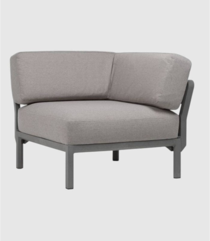 Maximo modulaire bank, hoekelement van basalt