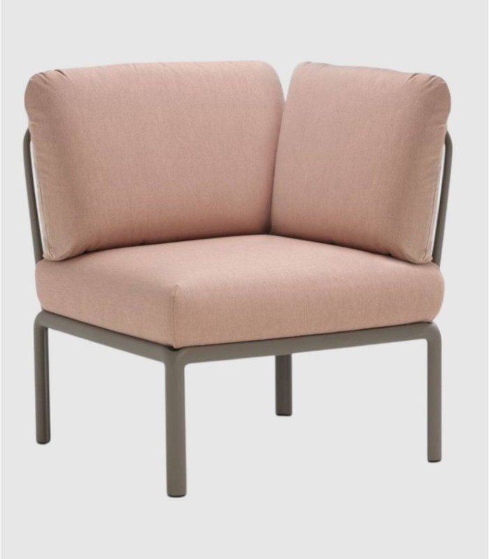 Sofá Komodo elemento angulo tortora rosa quarzo