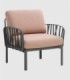 Sillón Komodo antracite rosa quarzo