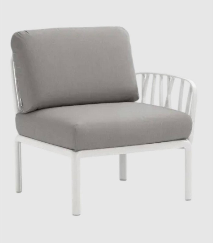 Sofá Komodo elemento terminal bianco grigio
