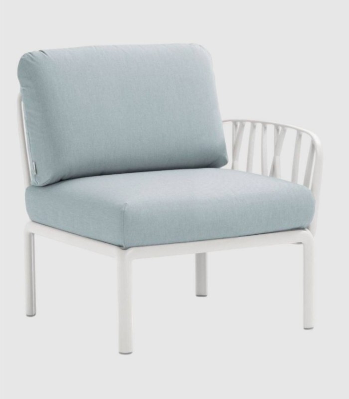 Sofá Komodo elemento terminal bianco ghiaccio