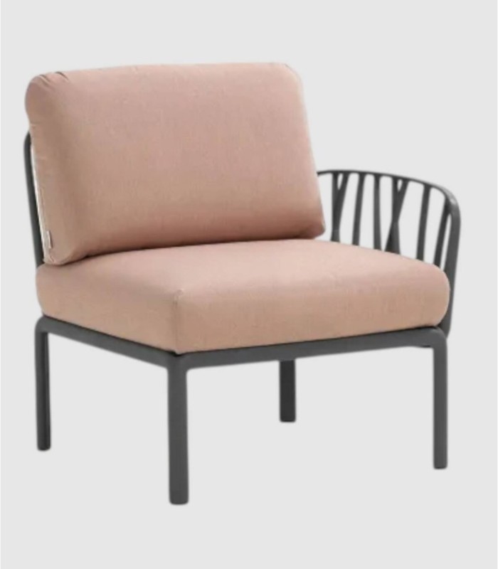 Sofá Komodo elemento terminal antracite rosa quarzo