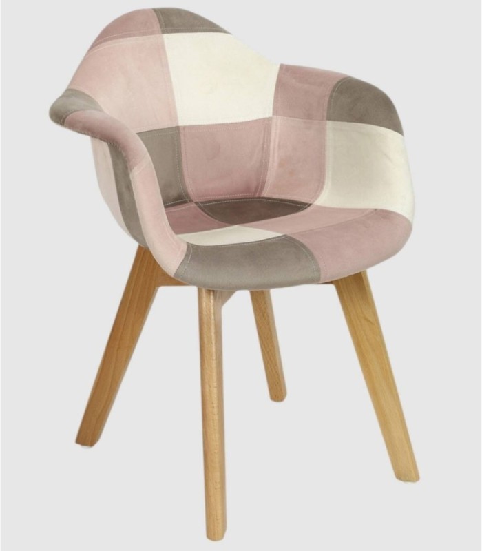 Set of 2 pink patchwork children's armchairs