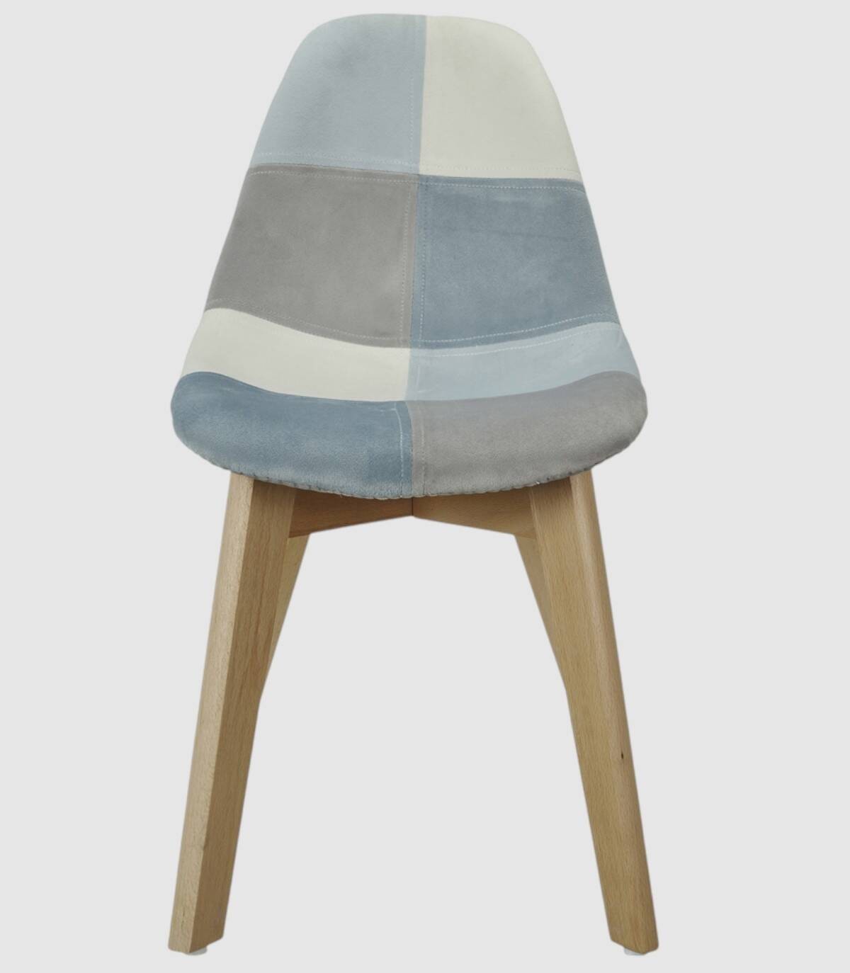Set van 2 kinderstoelen met patchwork-design in blauw.