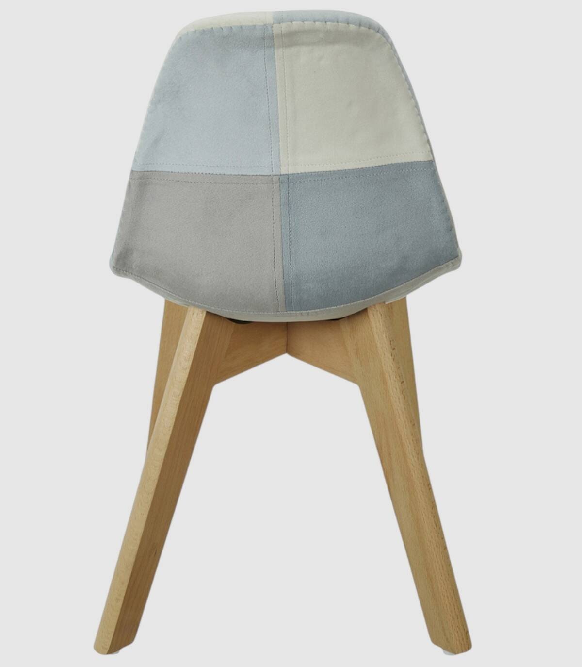 Set van 2 kinderstoelen met patchwork-design in blauw.