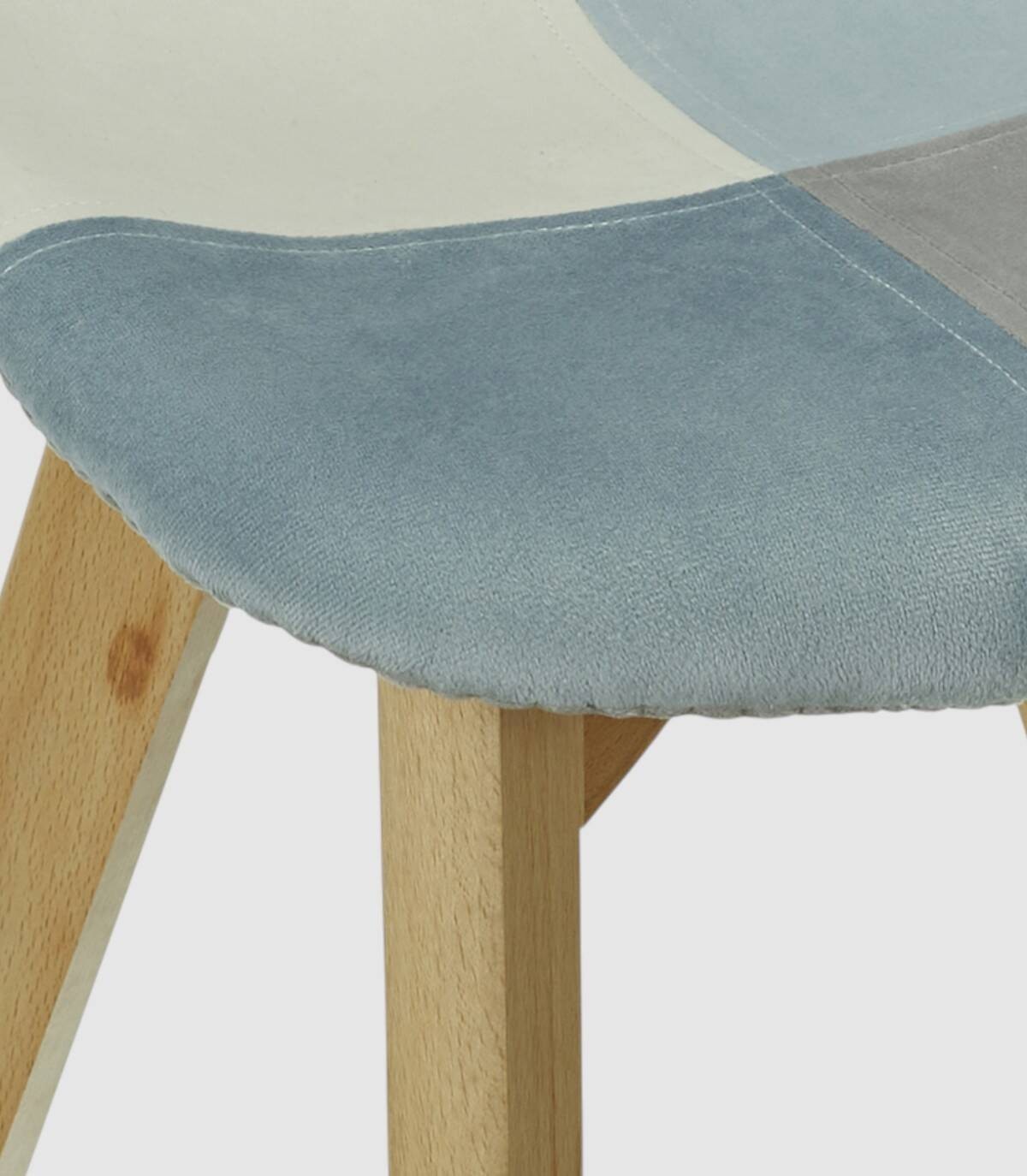 Set van 2 kinderstoelen met patchwork-design in blauw.