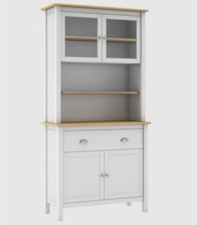 Vitrina 4 puertas y 2 cajones Nampas blanco
