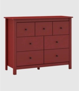 Cómoda 7 cajones Nampas rojo