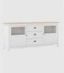 Aparador 2 puertas cristal y 3 cajones Nampas blanco