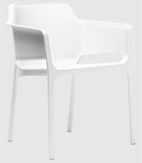 Silla Kabul con brazos blanca
