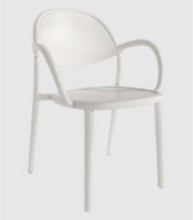 Sillón redondo Bora blanco