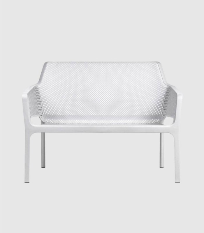 Net 2-seater bench, white