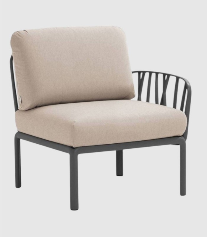 Komodo sofa eindelement antraciet canvas