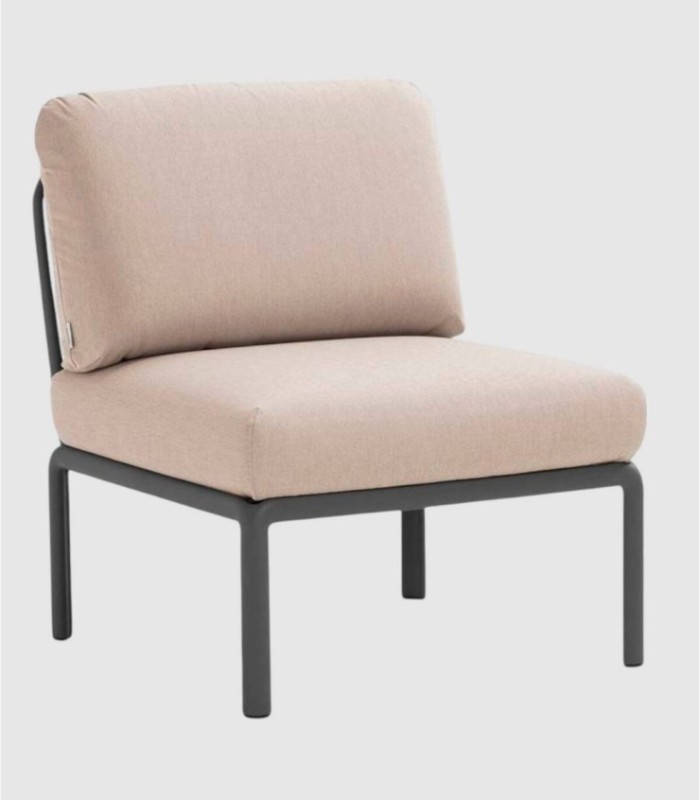 Sofá Komodo elemento central antracite canvas