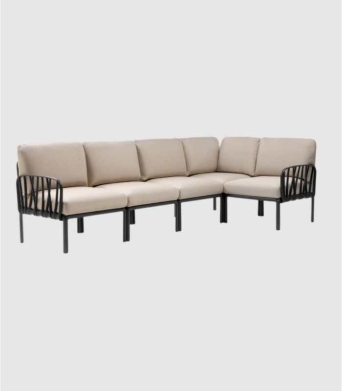 Komodo Antraciet Canvas Modulaire 5-zitsbank