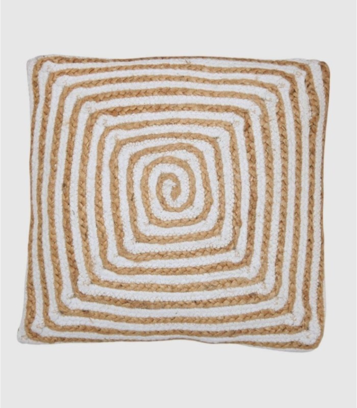 White spiral jute cushion