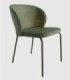Silla tapizada verde Bergen