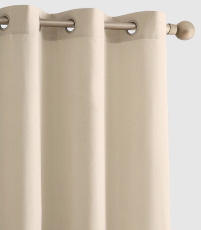 Donkergrijs en beige verduisteringsgordijn