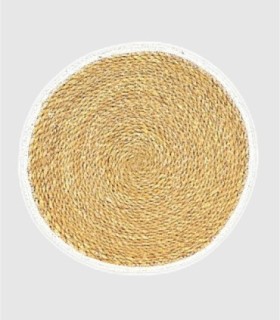 Seagrass placemat with white trim, small