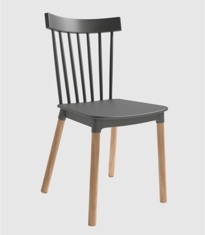 Dublin set van 4 grafietkleurige stoelen