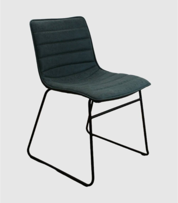 Silla tapizada azul Brooklyn