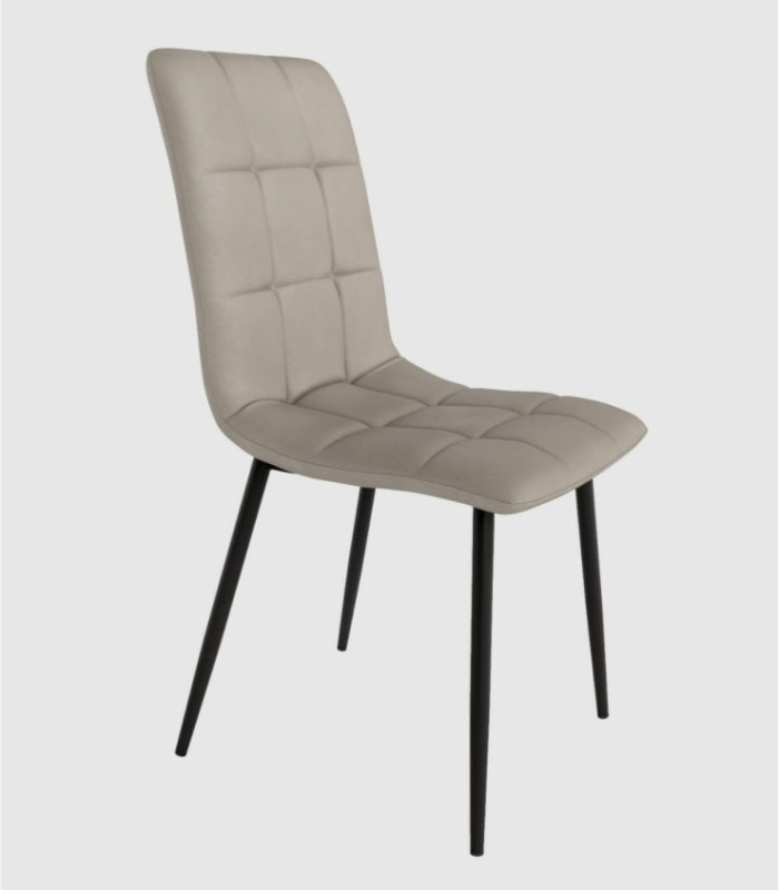 Silla tapizada gris oscuro Lisboa