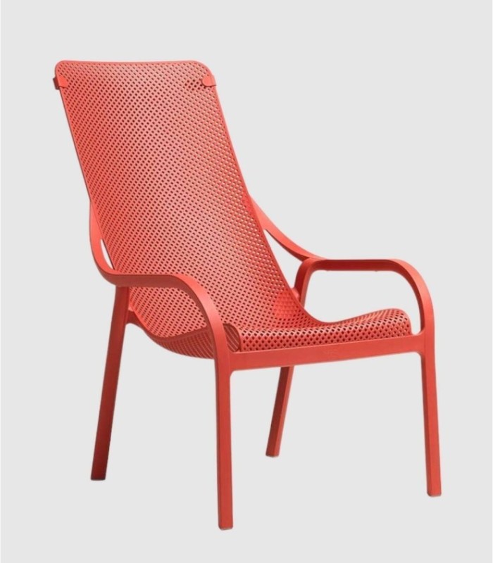 NET LOUNGE STOEL, CORAL STOEL / LOUNGE KLEUR