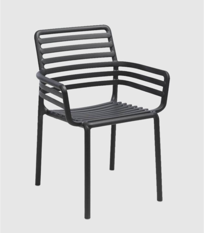 Doga fauteuil van antracietkleurig plastic