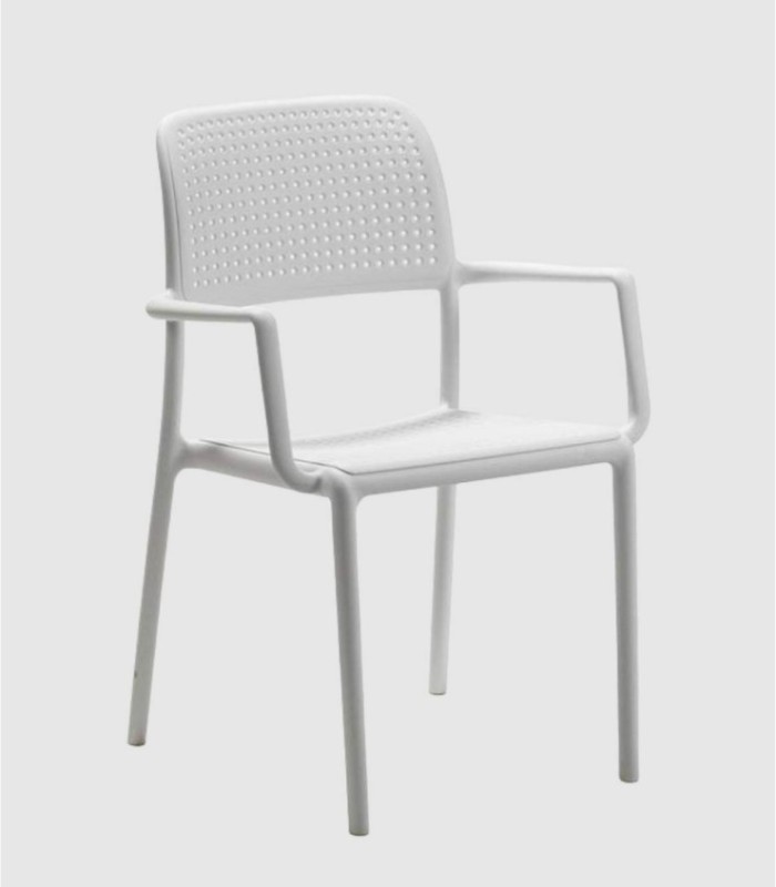 Bora witte plastic fauteuil