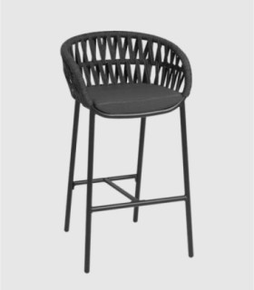 Drop black aluminum stool