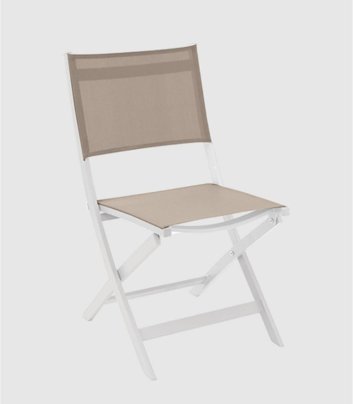 Rosy folding chair, white and beige
