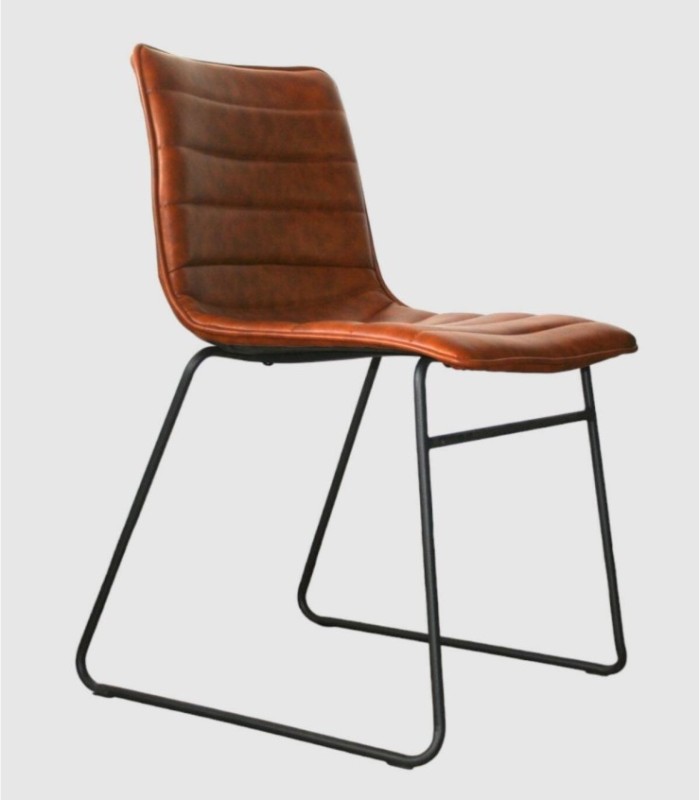 Silla tapizada marrón Brooklyn