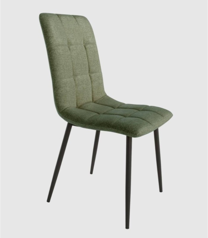 Silla tapizada verde Lisboa