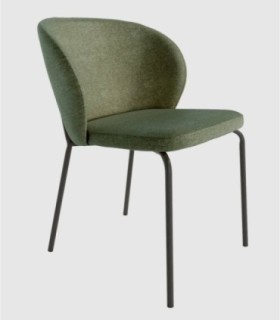 Silla tapizada verde Bergen