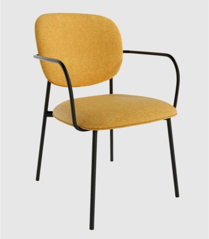 Osaka mosterdkleurige gestoffeerde fauteuil