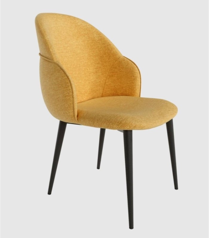 Silla tapizada mostaza Venecia