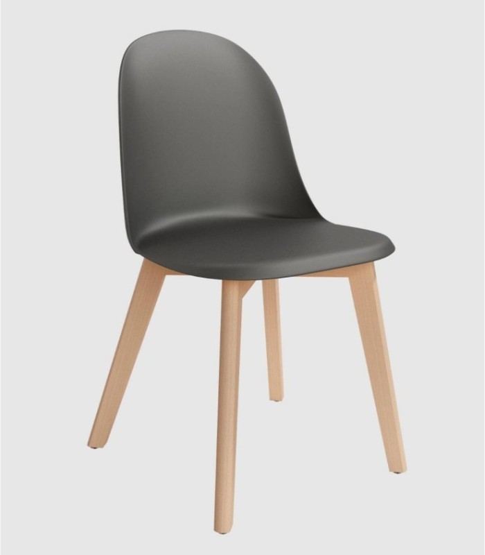 Set van 4 Miami grafietkleurige stoelen