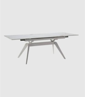 Nuoro white rectangular extendable table