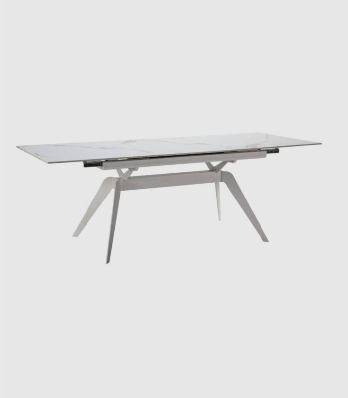 Nuoro witte rechthoekige uitschuifbare tafel