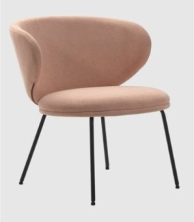 Sillón tapizado Hikady rosa