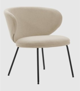 Hikady beige upholstered armchair